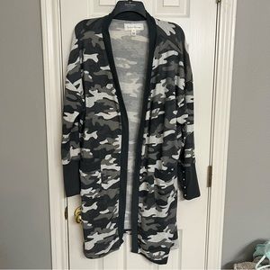 Womens French Laundry Gray/White long cardigan sweater Size 1X